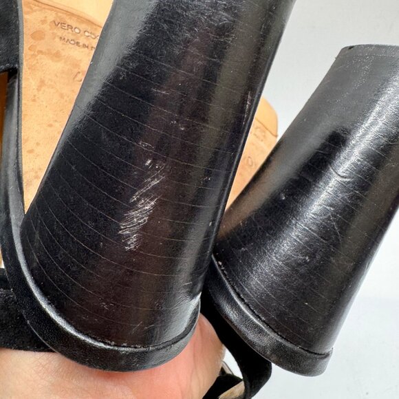 Barneys New York Black Suede Peep Toe Slingback Heel Bootie Women's sz EU40/US10 - Picture 10 of 12